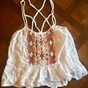 Urban Outfitters Boho embroidered Gauze Top Sz XS